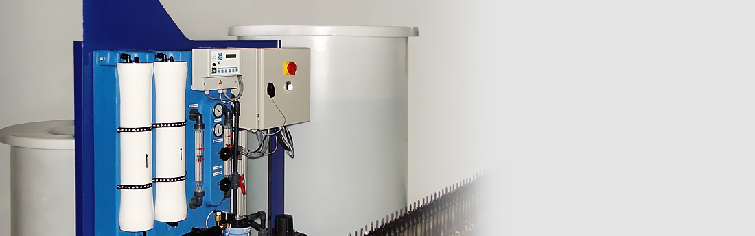 NISKAE designs sets of softener and reverse osmosis systems for process water treatment. The capacity of the industrial osmosis systems varies between 5L/H and 5000L/H
