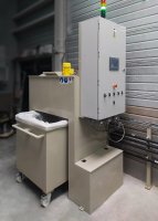Electrical panel and HMI display for SW200 water treatment reactor with motorized draining