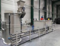 SW500 wastewater treatment station with storage tanks