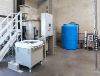 Micro-station for the treatment of washing water of an ink cartridge recycling process