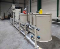 Installation of wastewater and clear water storage tanks, as well as the SW500 reactor