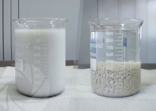 Coagulation and flocculation test for wastewater from a glue machine rinsing process