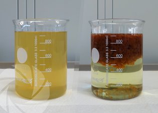 Wash water from detergents and disinfectants
