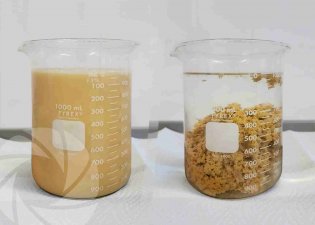 Physico-chemical treatment of wash water from application tools In woodworking