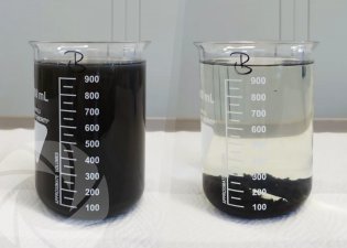 Washing water from emptying aquaculture ponds