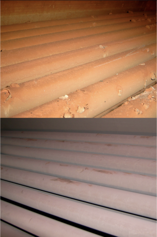 Before and after boiler water treatment