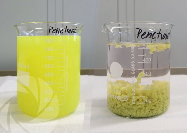Coagulation-Flocculation for the washing water of a penetrant testing process