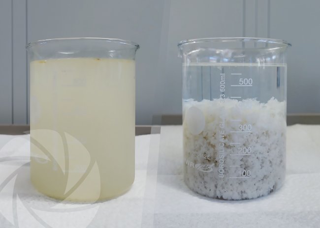 Coagulation-Flocculation for rinsing water from degreasing baths